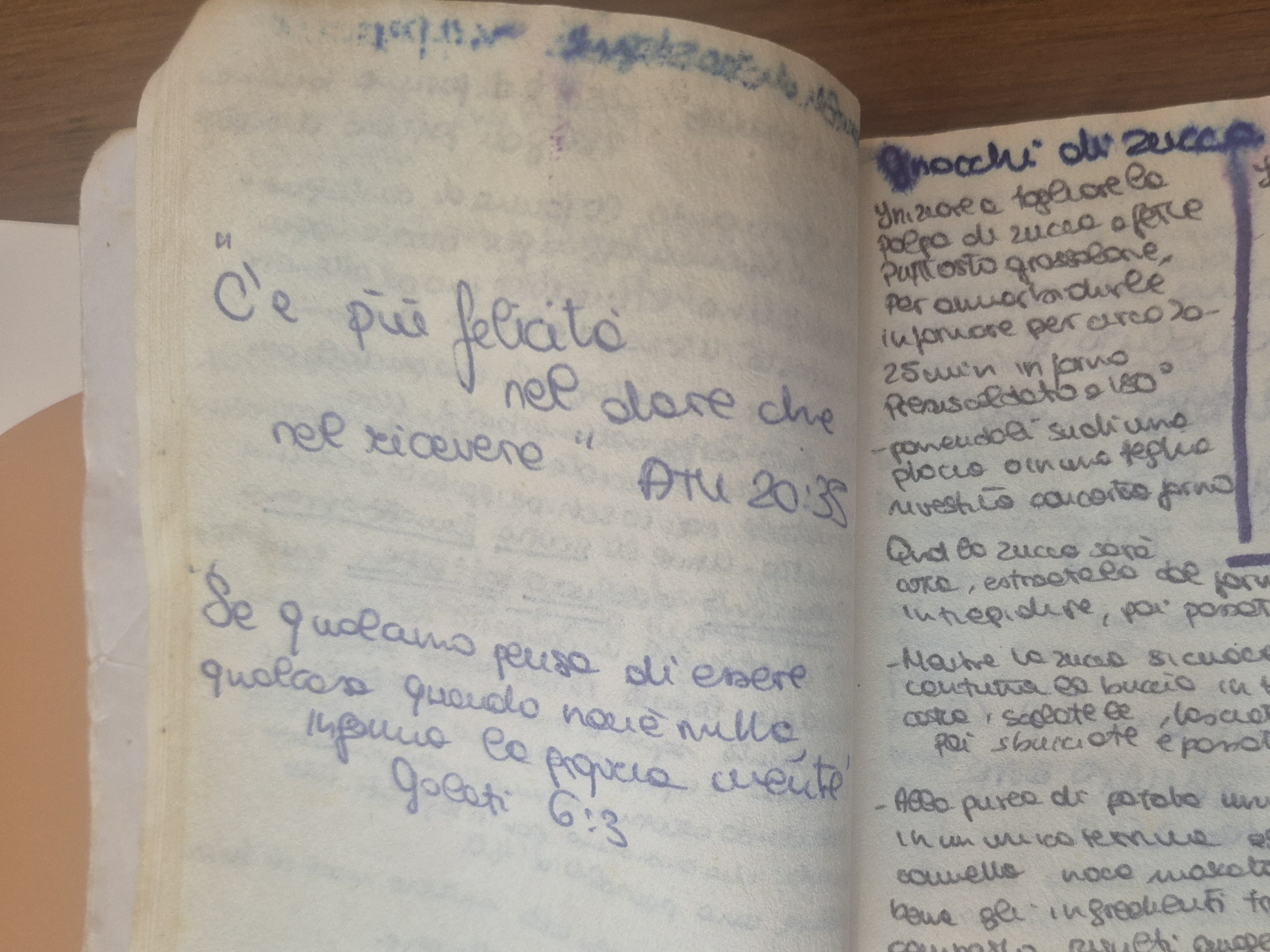 A page from Erika's handwritten recipe notebook
