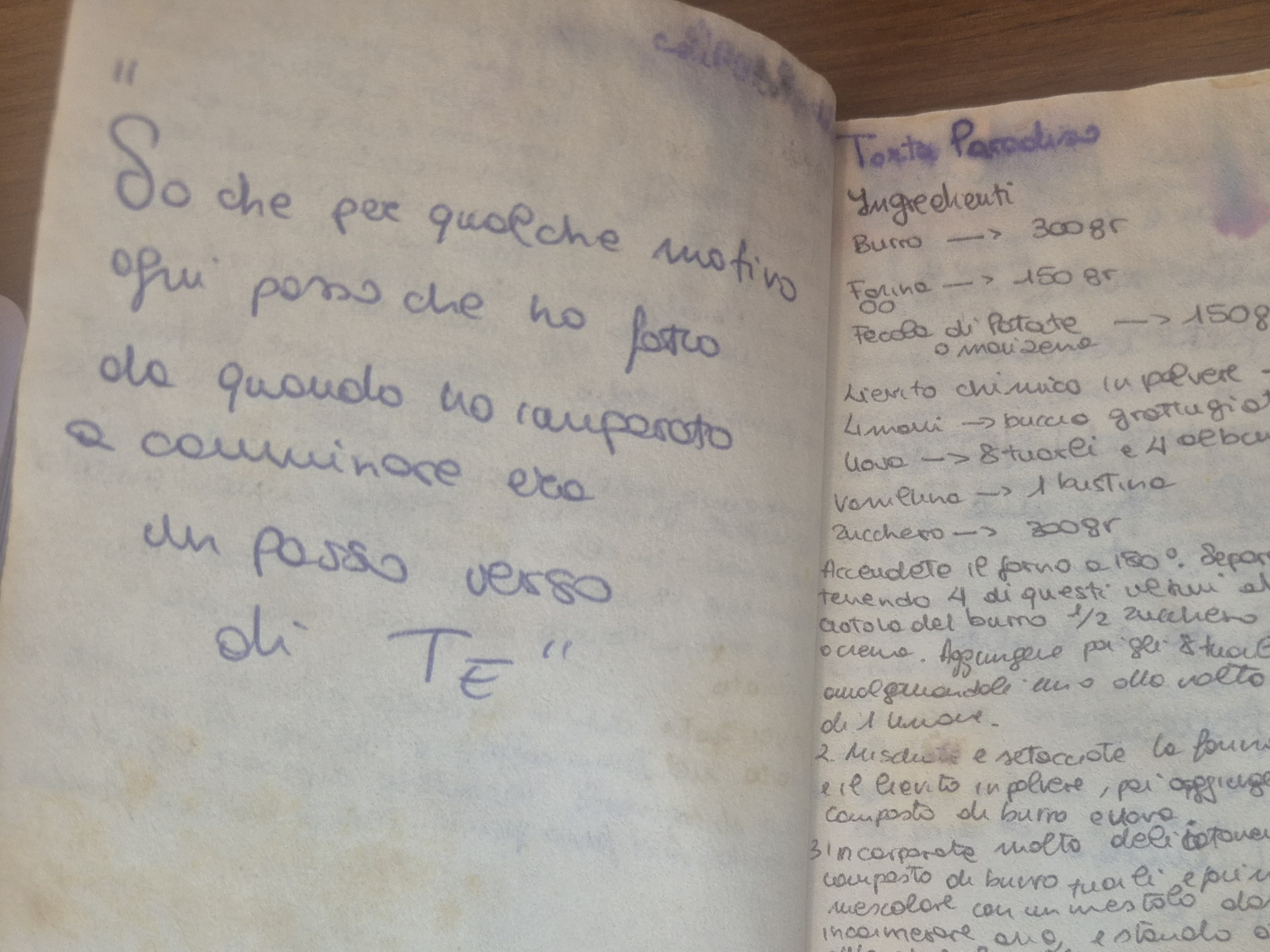 A page from Erika's handwritten recipe notebook
